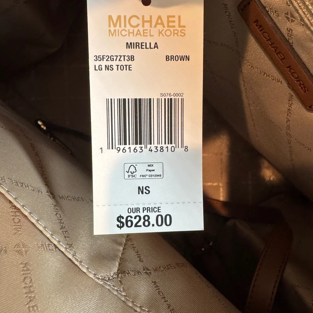 Michael Kors Mirella Large NS Brown Tote Signature Logo Bag